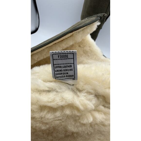 UGG Australia Retro Cargo Boots 1895 Olive Green Fur Boots Buckle Womens Size 6 - Picture 7 of 9